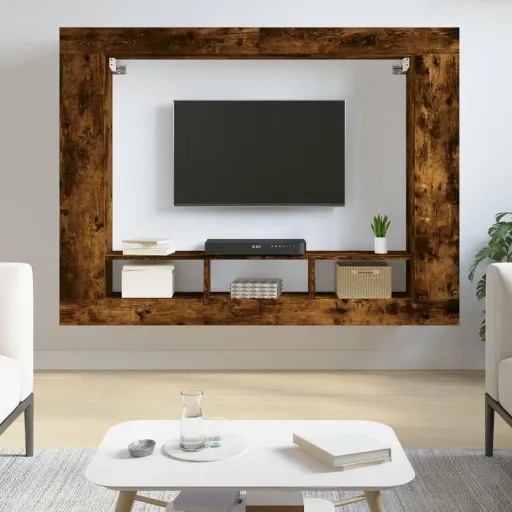 Mueble Para TV Madera de Ingeniería Roble Ahumado 152x22x113 cm