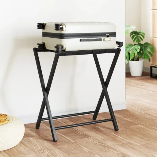 Soporte Para Maletas Bambú Negro 68,5x38x58 cm