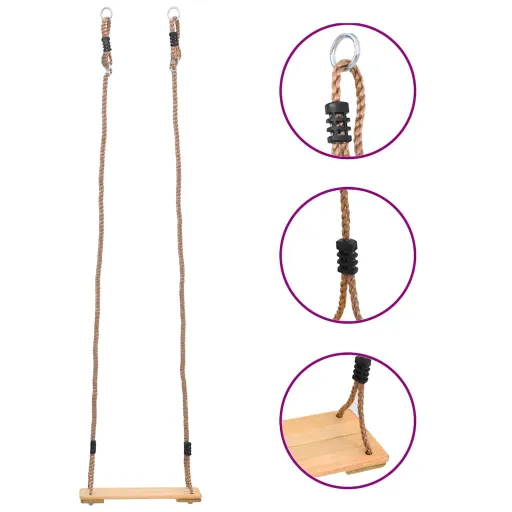 Columpio de Tabla Madera de Pino Maciza 200 cm