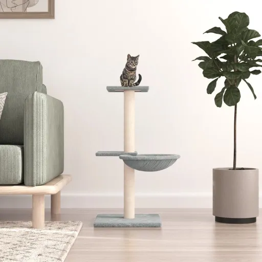 Rascador Para Gatos Con Postes de Sisal Gris Claro 72 cm
