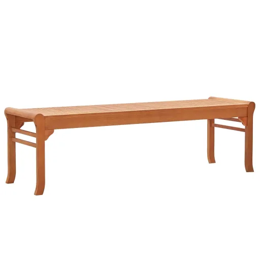 Banco de Jardín 3 Plazas Madera Maciza de Eucalipto 150 cm