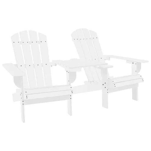 Sillas Adirondack de Jardín y Mesita Madera Maciza Abeto Blanco