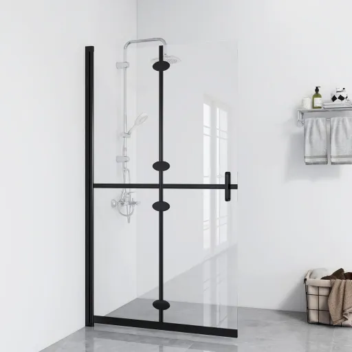 Mampara de Ducha Plegable Vidrio ESG Transparente 70x190 cm