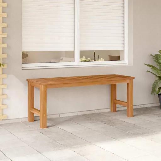 Banco de Jardín de Madera Maciza de Teca 114 cm