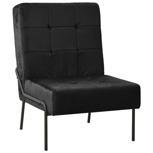 Silla de Relajación de Terciopelo Negro 65x79x87 cm