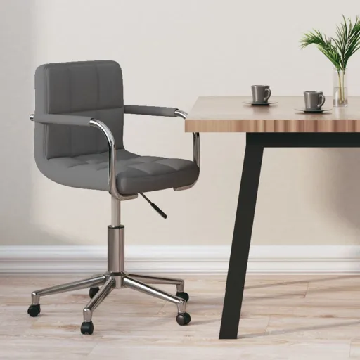 Silla de Oficina Giratoria de Tela Gris Claro