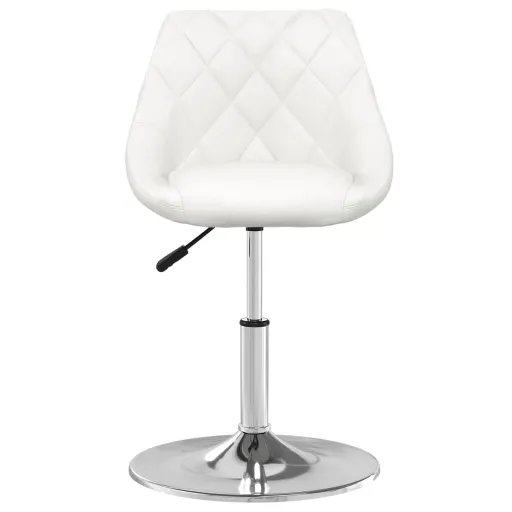 Silla de Comedor de Cuero Sintético Blanco