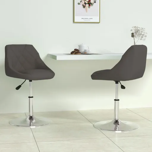 Sillas de Comedor Giratorias 2 Unidades Terciopelo Gris Oscuro
