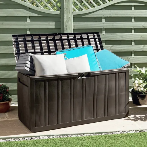 Caja de Cojines Marrón 270 L 117x45,5x57,5 cm