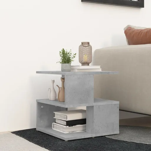 Mesa Auxiliar de Madera Ingeniería Gris Hormigón 40x40x40 cm