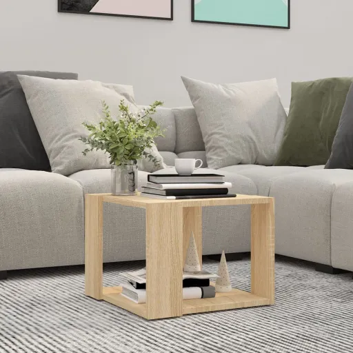 Mesa de Centro Madera Contrachapada Roble Sonoma 40x40x30 cm