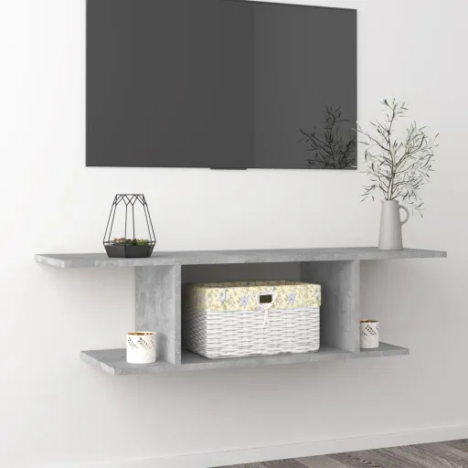 Mueble de TV de Pared Gris Hormigón 103x30x26,5 cm