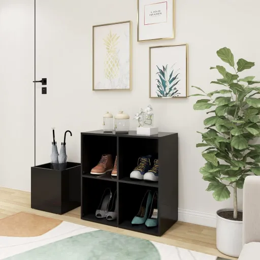 Zapatero de Recibidor Madera Contrachapada Gris 105x35,5x70 cm