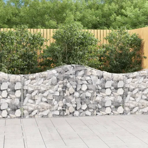 Cesta de Gaviones Forma Arco Hierro Galvanizado 200x30x80/100cm