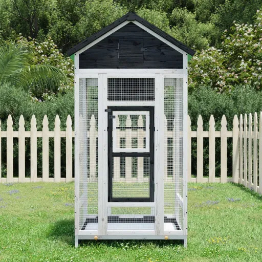 Casita Para Pájaros Madera Maciza Pino Gris 91,5x53x170 cm