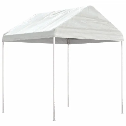 Cenador Con Techo Polietileno Blanco 2,28x2,23x2,69 m