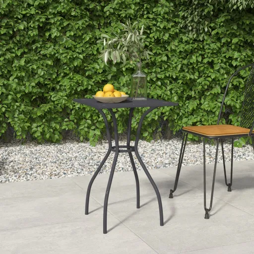 Mesa de Jardín de Malla de Acero Gris Antracita 50x50x72 cm