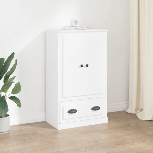 Aparador de Madera Contrachapada Blanco 60x35,5x103,5 cm
