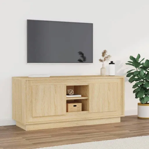 Mueble de TV Madera Contrachapada Roble Sonoma 102x35x45 cm