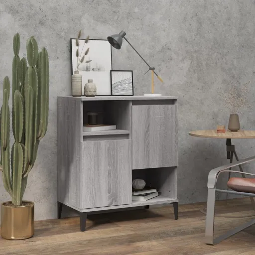 Aparador de Madera Contrachapada Gris Sonoma 60x35x70 cm