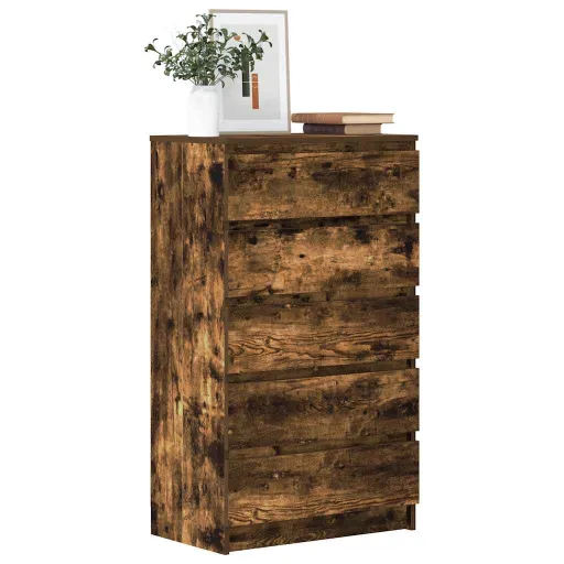 Cómoda de Madera Contrachapada Roble Ahumado 60x36x103 cm