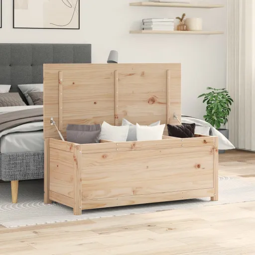 Caja de Almacenamiento Madera Maciza de Pino 110x50x45,5 cm