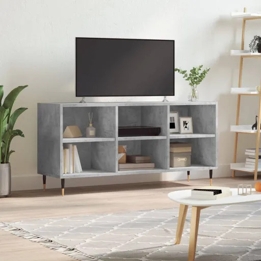 Mueble de TV Madera de Ingeniería Gris Hormigón 103,5x30x50 cm