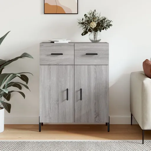 Aparador de Madera de Ingeniería Gris Sonoma 69,5x34x90 cm