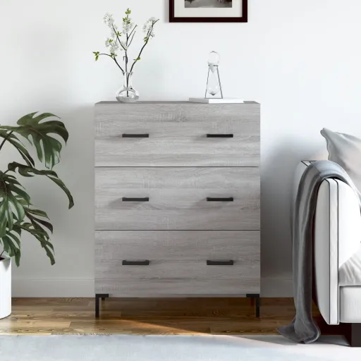 Aparador de Madera de Ingeniería Gris Sonoma 69,5x34x90 cm