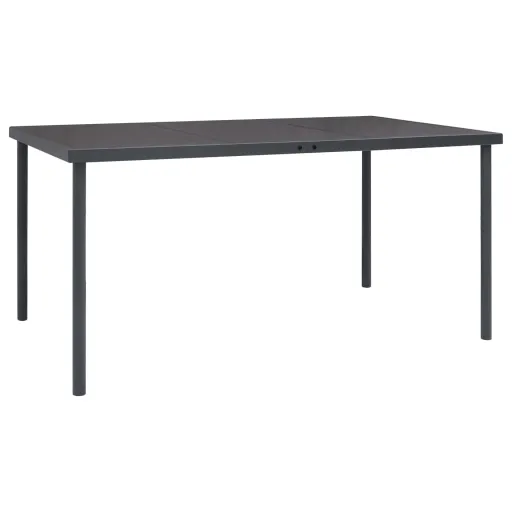 Mesa de Comedor de Jardín Acero Gris Antracita 150x90x74 cm