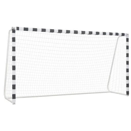 Portería de Fútbol Metal Blanco y Negro 300x160x90 cm