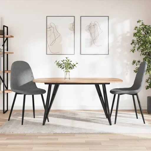 Sillas de Comedor 2 Unidades Terciopelo Gris Claro