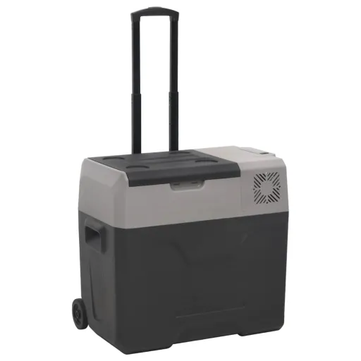Nevera Con Ruedas y Asa Polipropileno Negro y Gris 40 L