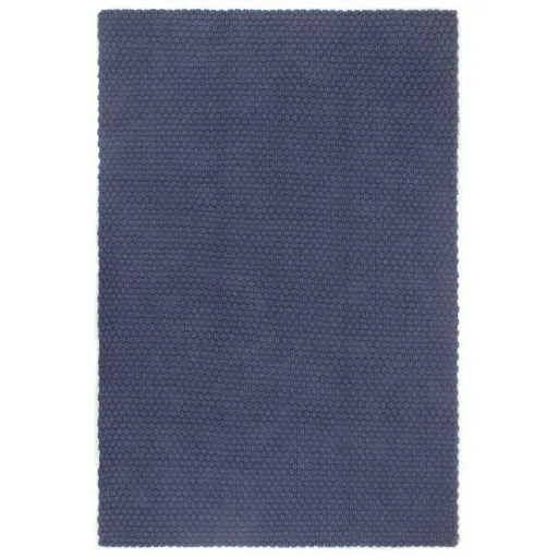 Alfombra Rectangular Algodón Azul Marino 180x250 cm