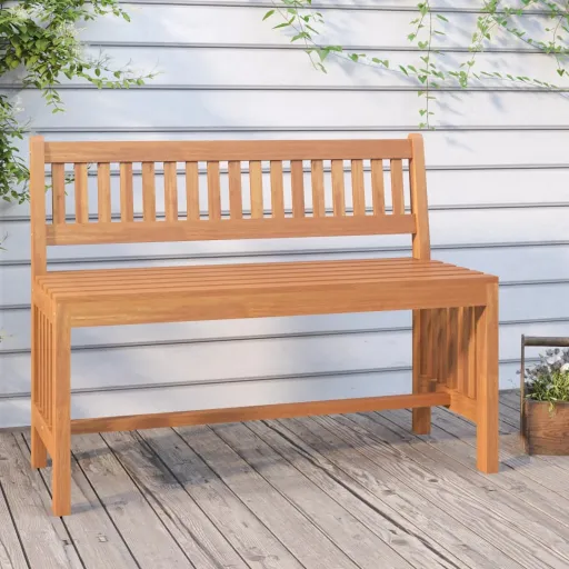 Banco de Jardín de Madera Maciza de Eucalipto 110 cm