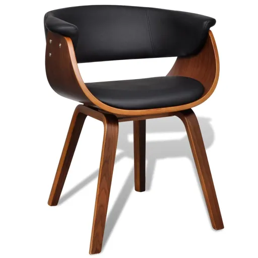 Sillas de Comedor 4 Uds Madera Curvada y Cuero Sintético