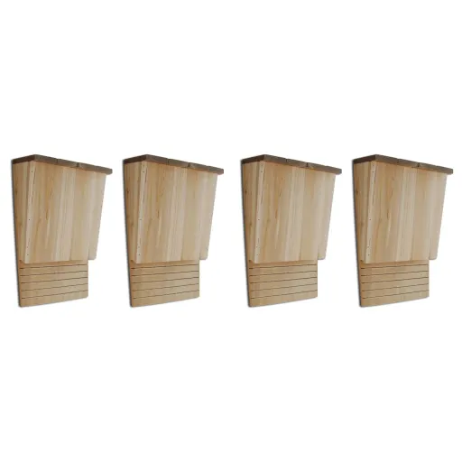 Casas Para Murciélagos 4 Unidades de Madera 22x12x34 cm