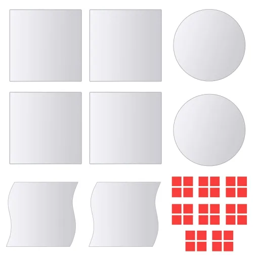 Azulejos de Espejo de Diversas Formas Vidrio 16 Unidades
