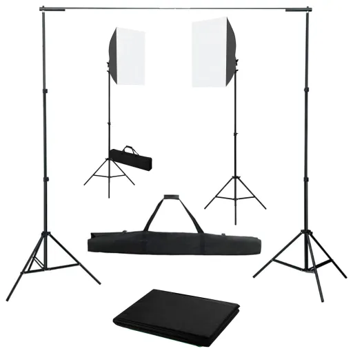 Kit de Estudio Fotográfico Con Luces Softbox y Fondo