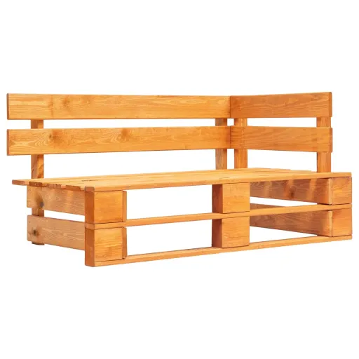 Banco Esquinero de Palés Para Jardín Madera Marrón Miel