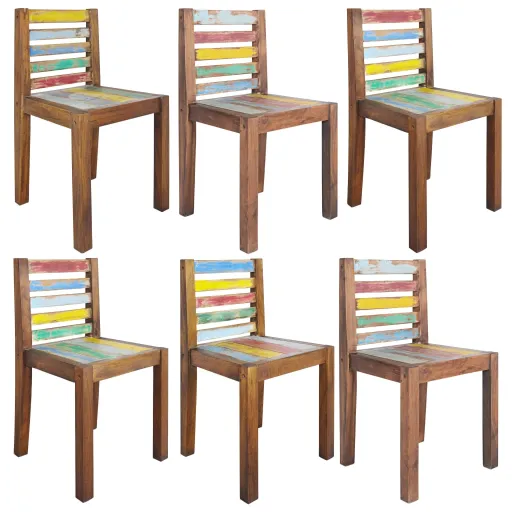 Sillas de Comedor 6 Unidades Madera Maciza Reciclada