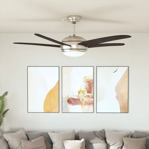 Ventilador de Techo Adornado Con Lámpara 128 cm Marrón
