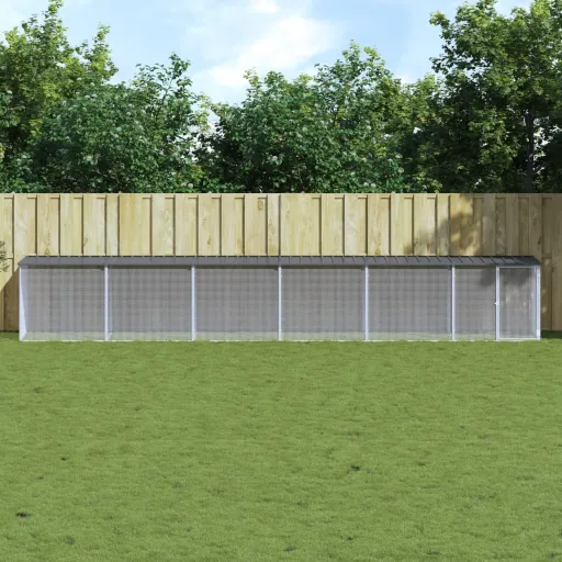 Gallinero Con Techo Acero Galvanizado Antracita 603x98x90 cm