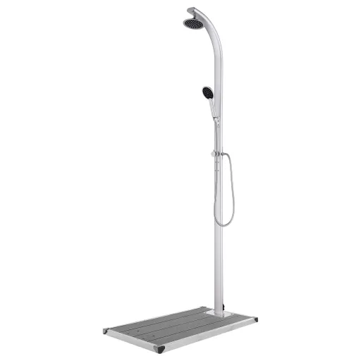 Ducha de Jardín Con Base Gris 220 cm Aluminio