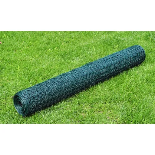 Alambrada de Gallinero Con Revestimiento PVC Verde 25x0,75 m