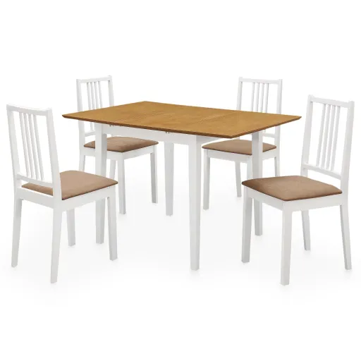 Juego de Muebles de Comedor 5 Piezas MDF Blanco