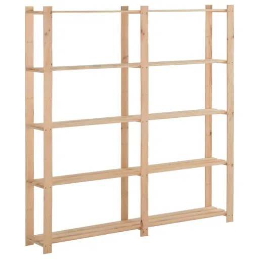 Estantería de 5 Niveles Madera Pino Maciza 170x28,5x170 cm