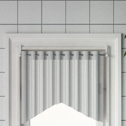 Rieles de Cortina 2 Uds Aluminio Blanco y Plateado 40-60 cm