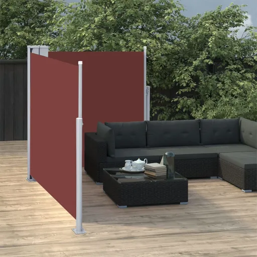 Toldo Lateral Retráctil Marrón 100x600 cm