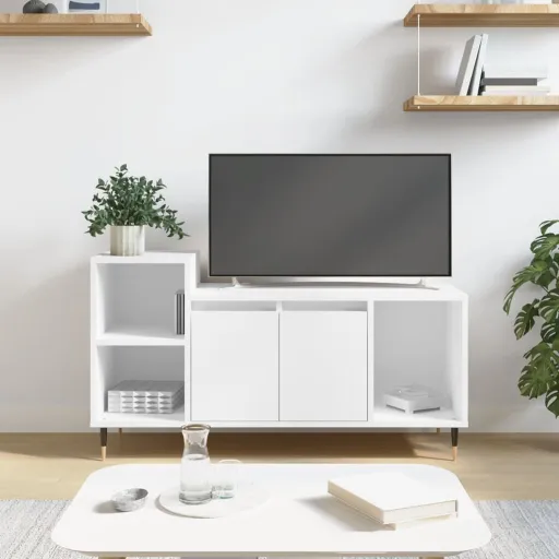 Mueble Para TV Madera Contrachapada Blanco 100x35x55 cm